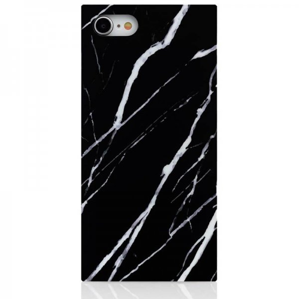 iDecoz iPhone 7/8/SE Skal Square Case Marble Svart