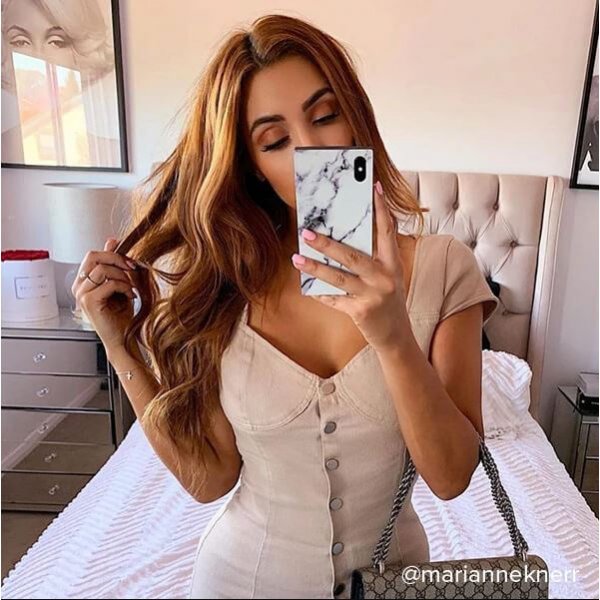 iDecoz iPhone Xs Max Skal Square Case Marble Vit
