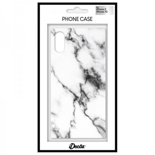 iDecoz iPhone X/Xs Skal Square Case Marble Vit
