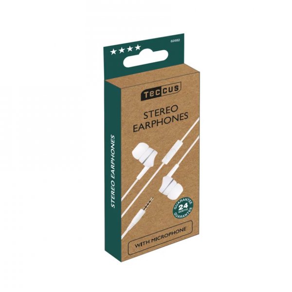 Vivanco Trådade Hörlurar Stereo Earphones 3.5mm Vit