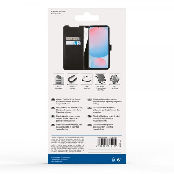 Vivanco Samsung Galaxy A36/Galaxy A56 Fodral Classic Wallet Svart