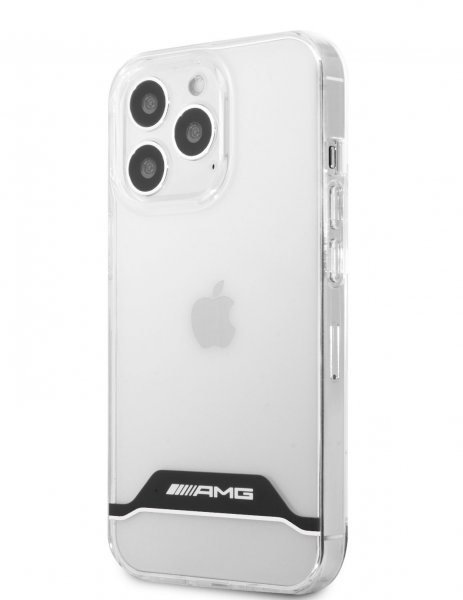 AMG iPhone 13 Pro Max Skal Electroplated Horizontal Stripes Vit Transparent