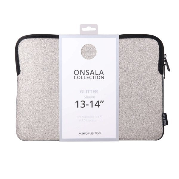 Onsala Sleeve Laptopfodral Glitter 14" Silver
