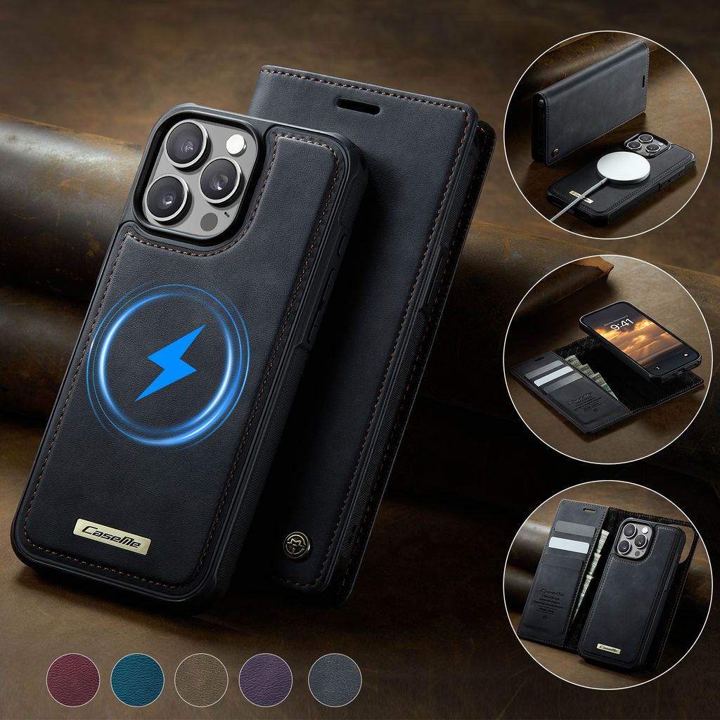 CaseMe iPhone 15 Pro Max Fodral C49 Series Svart