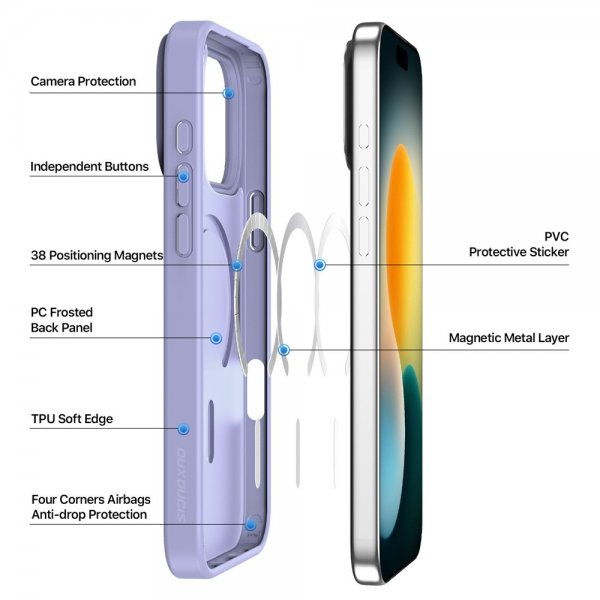 Dux Ducis iPhone 17 Pro Skal Yind Series MagSafe Lila
