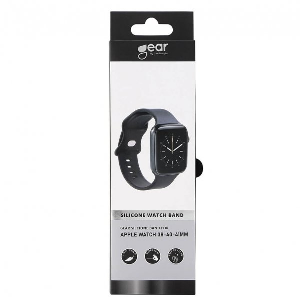 Gear Apple Watch 38/40/41/42mm Armband Silikon Svart