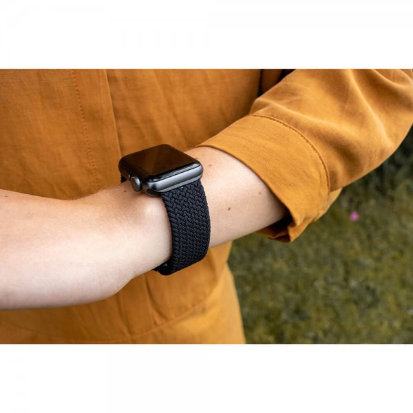Gear Apple Watch 44/45/46mm/Apple Watch Ultra Armband Flätad Nylon Svart