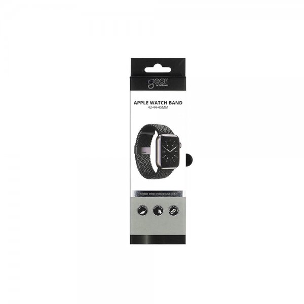 Gear Apple Watch 44/45/46mm/Apple Watch Ultra Armband Flätad Nylon Svart