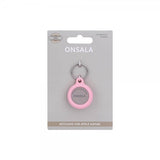 Onsala Apple AirTag Hållare i Silikon med Nyckelring Rosa