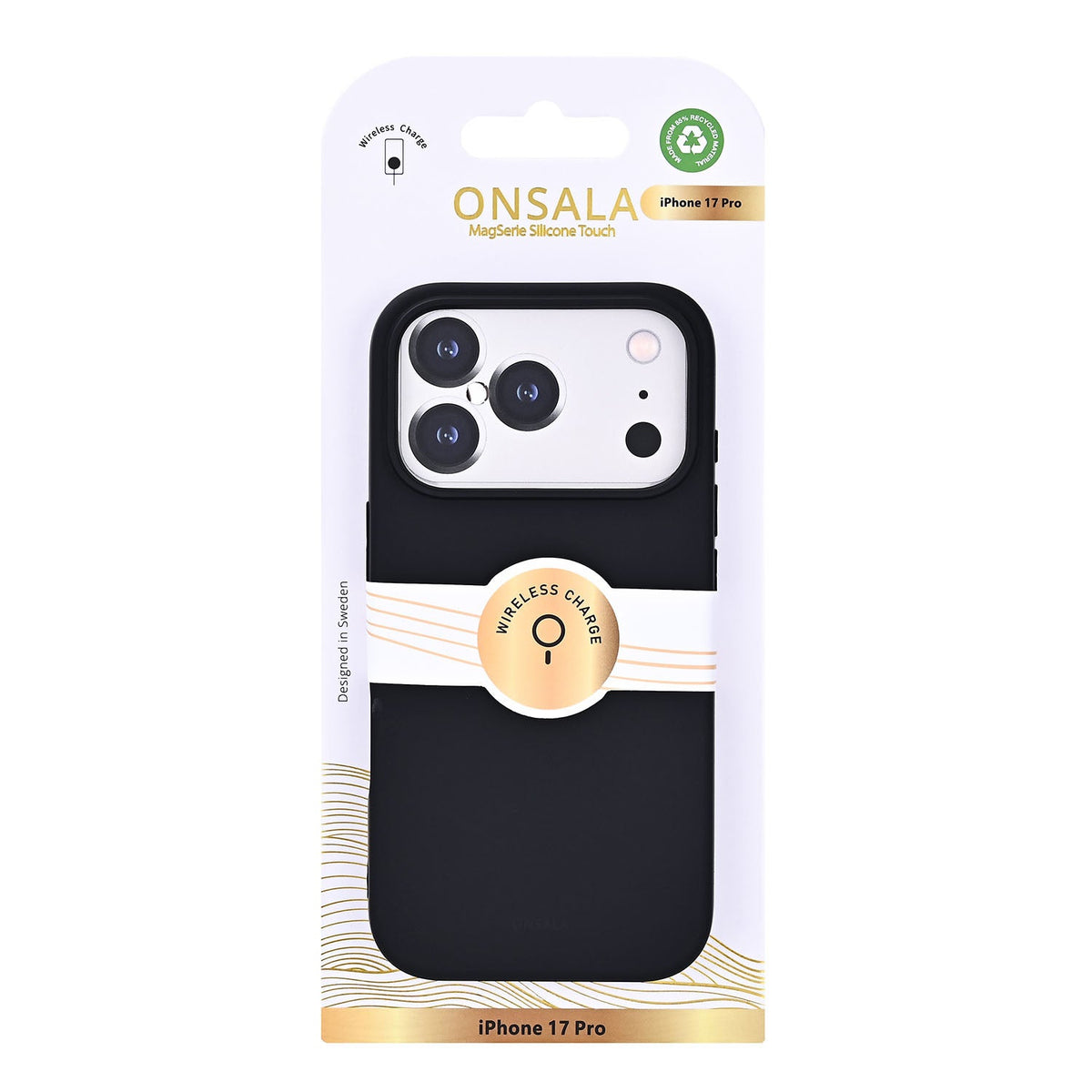 Onsala iPhone 17 Pro/iPhone 18 Pro Skal Silikonkänsla Svart