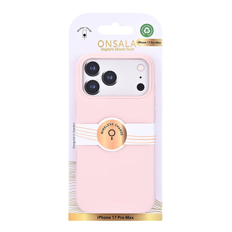 Onsala iPhone 17 Pro Max/iPhone 18 Pro Max Skal Silikonkänsla Chalk Pink