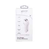 Gear Billaddare 2xUSB 2.4A Micro-USB Kabel 1m Vit