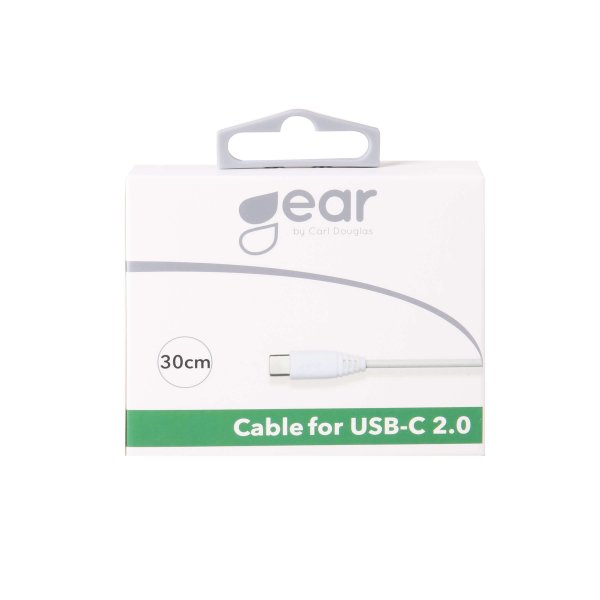 Gear Laddkabel USB-A till USB-C 0.3m Vit