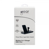 Gear Trådlös Tripple QI Laddare Mobil/Watch/Airpods 20W Svart