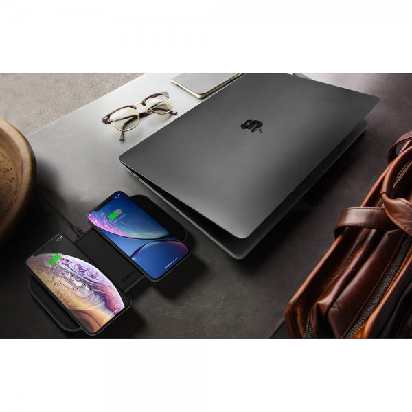 Zens Dual Aluminium Wireless Charger Svart