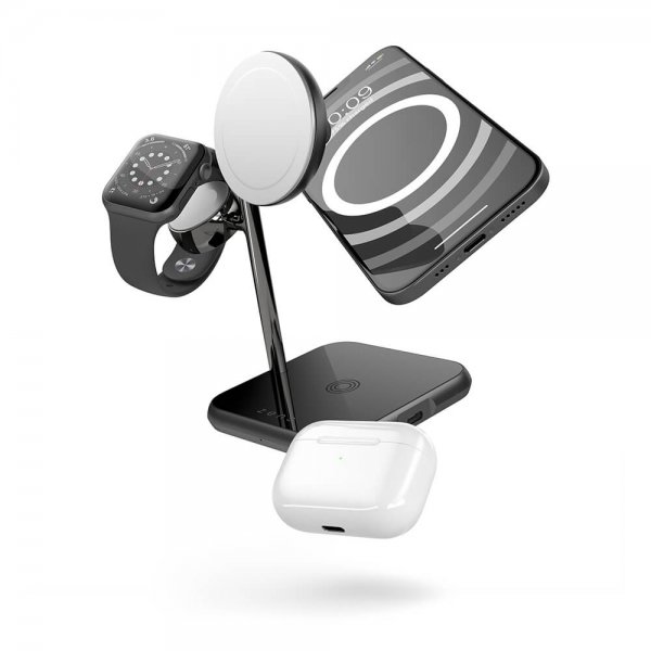 Zens 4-in-1 MagSafe/Watch Wireless Charging Station Svart