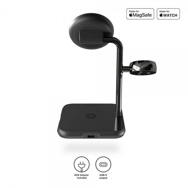 Zens 4-in-1 MagSafe/Watch Wireless Charging Station Svart