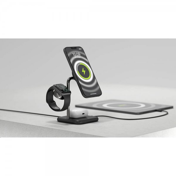 Zens 4-in-1 MagSafe/Watch Wireless Charging Station Svart