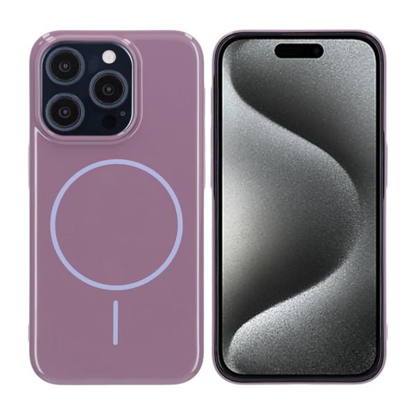 iPhone 15 Pro Skal TPU MagSafe Blank Lila