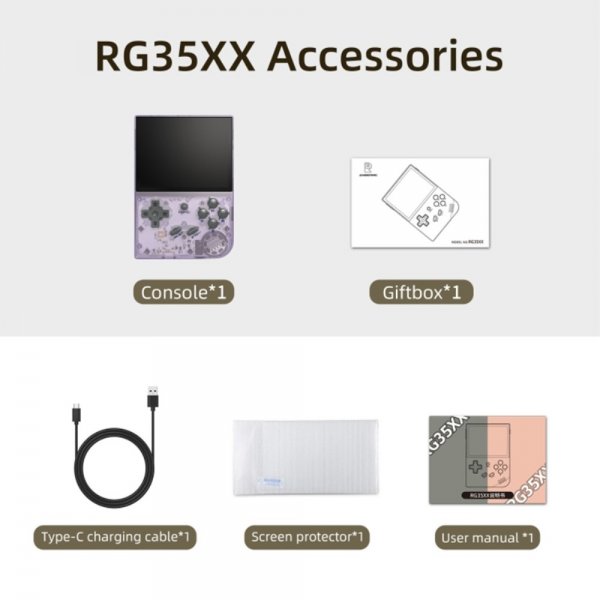 ANBERNIC RG35XX Handhållen Spelkonsol Retro 3.5" 64GB Grå