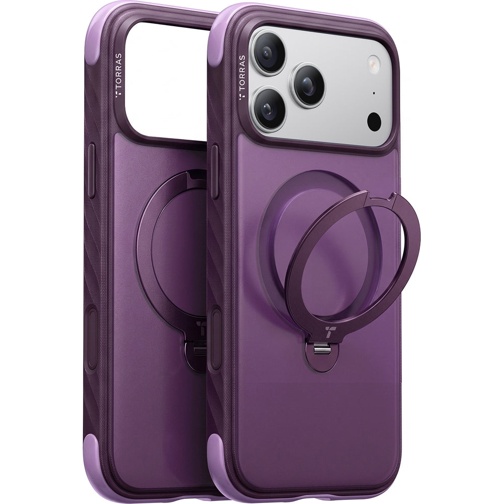 Torras iPhone 18 Pro Max Skal Ostand Q3 Rugged Plum Purple