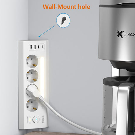 SiGN 4-vägs Grenuttag för bord USB-A/USB-C 1.8m