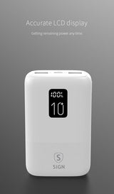 SiGN Mini Powerbank med Display 10 000mAh Vit