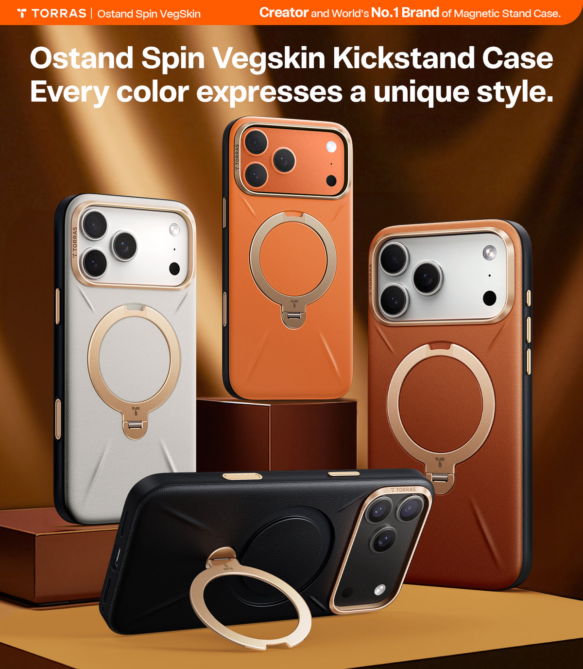 Torras iPhone 17 Pro Skal Ostand Q3 Vegskin Pearl Gray