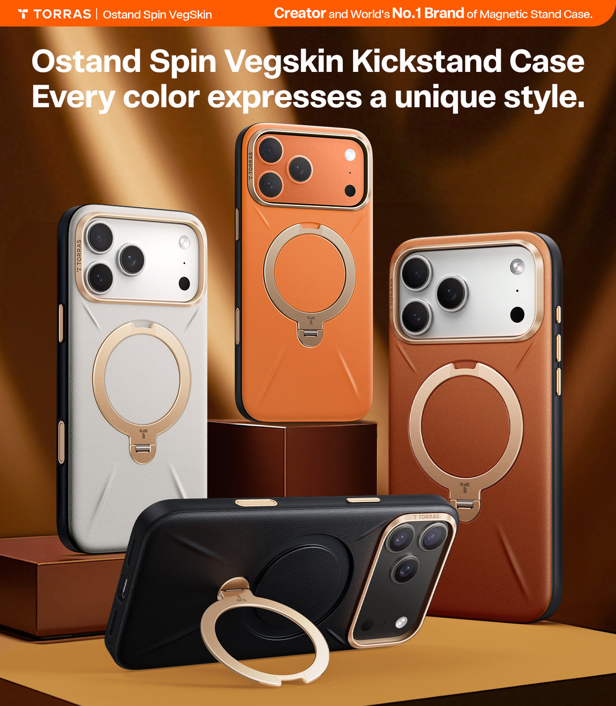 Torras iPhone 17 Pro Max Skal Ostand Q3 Vegskin Obsidian Black