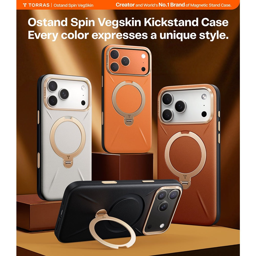 Torras iPhone 17 Pro Max Skal Ostand Q3 Vegskin Obsidian Black