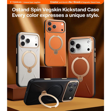 Torras iPhone 17 Pro Max Skal Ostand Q3 Vegskin Obsidian Black