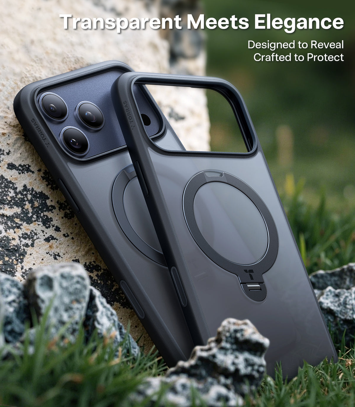 Torras iPhone 17 Pro Max Skal Ostand Q3 Spin Obsidian Black