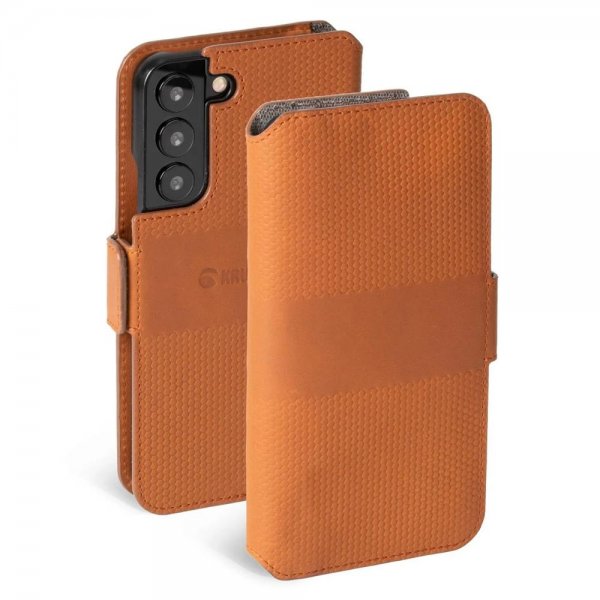 Krusell Samsung Galaxy S22 Plus Fodral Leather PhoneWallet Cognac