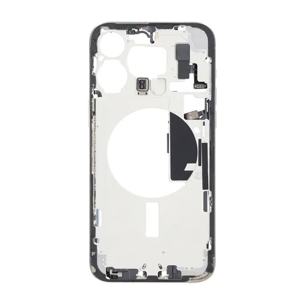 Mittenram med smådelar för iPhone 15 Pro Max - Vitt Titan OEM