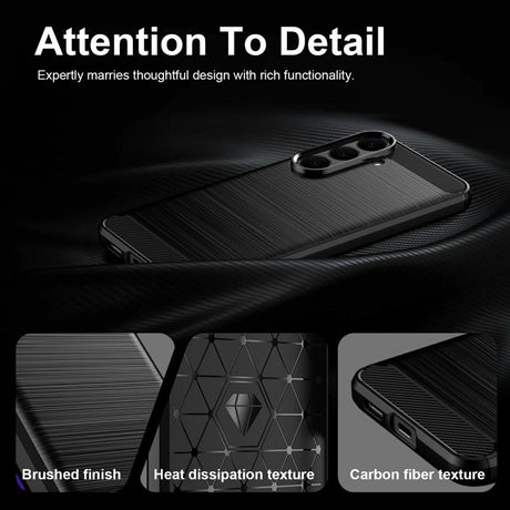 Samsung Galaxy S26 FE Skal Borstad Kolfibertextur Svart