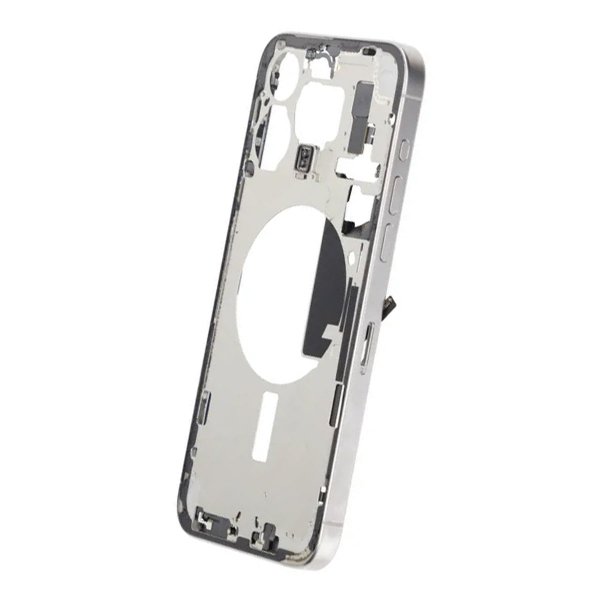 Mittenram med smådelar för iPhone 15 Pro Max - Vitt Titan OEM