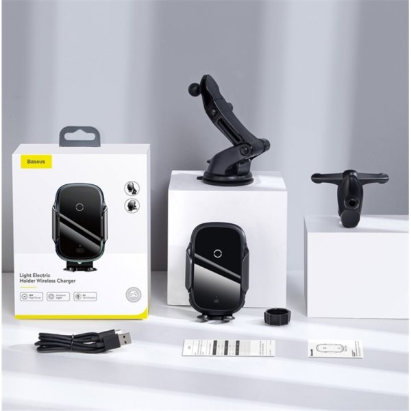 Baseus Bilhållare Light Electric Holder Wireless Charger