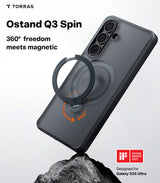 Torras Samsung Galaxy S26 Skal Ostand Q3 Spin Obsidian Black