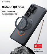 Torras Samsung Galaxy S26 Ultra Skal Ostand Q3 Spin Obsidian Black