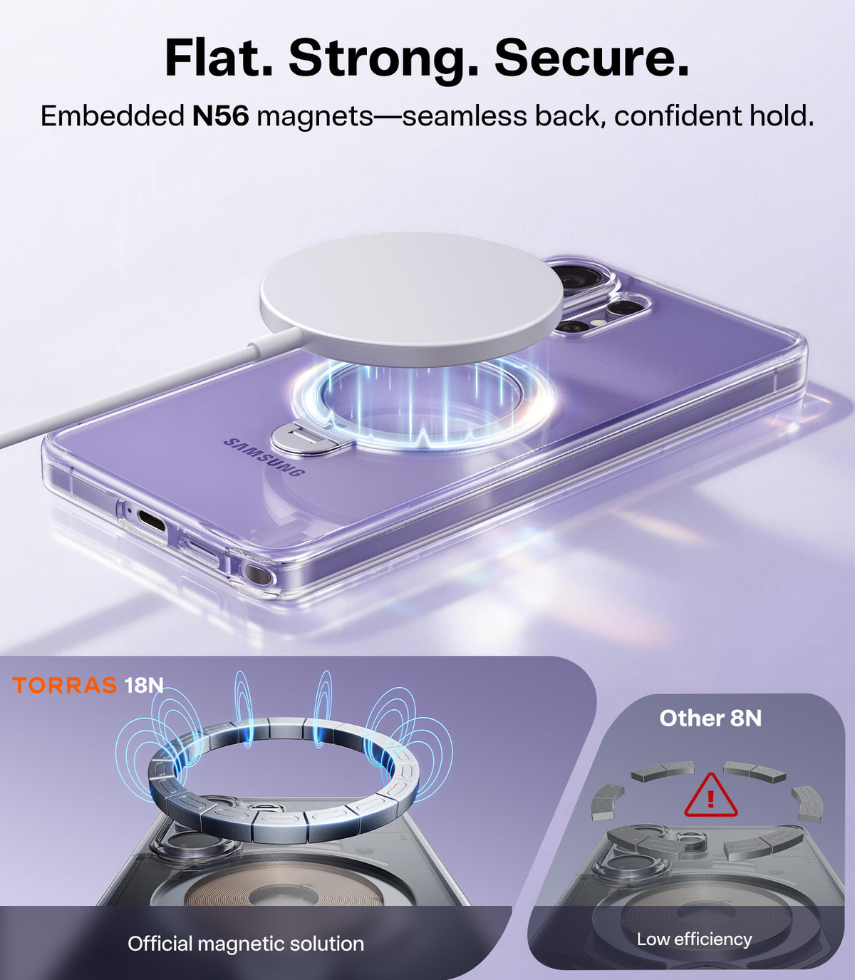 Torras Samsung Galaxy S26 Ultra Skal Ostand Q3 Spin Transparent