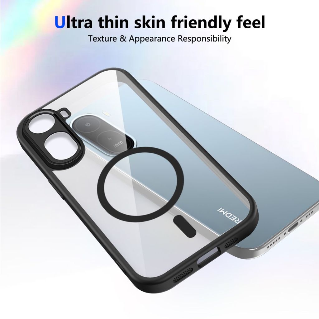 Xiaomi Redmi A7 Pro Skal Transparent Baksida MagSafe Svart