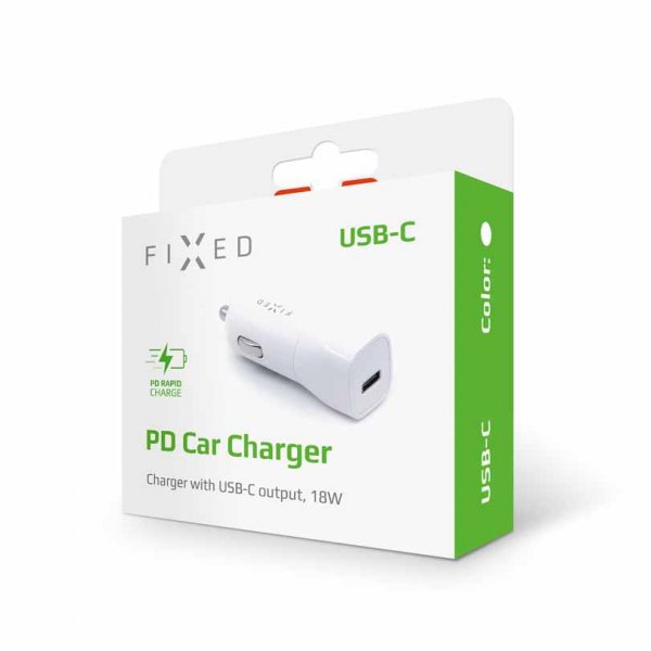 Fixed Billaddare PD Car Charger USB-C 18W