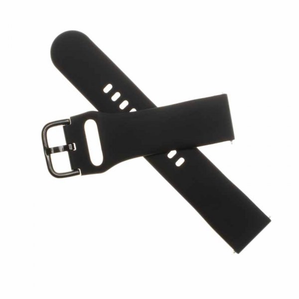 Fixed Samsung Galaxy Watch 20mm Armband Silicone Strap Svart