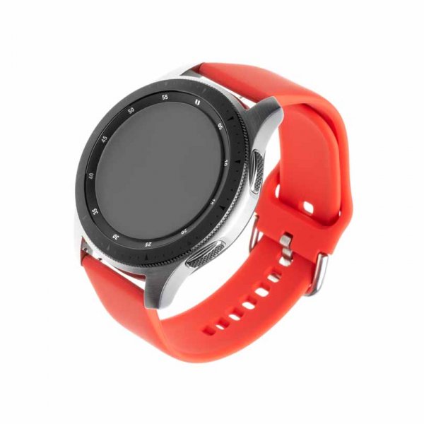 Fixed Samsung Galaxy Watch 22mm Armband Silicone Strap Röd