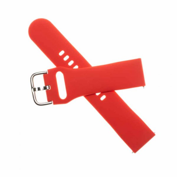Fixed Samsung Galaxy Watch 22mm Armband Silicone Strap Röd