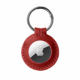 Fixed Apple AirTag Hållare Real Leather Keychain Case Röd