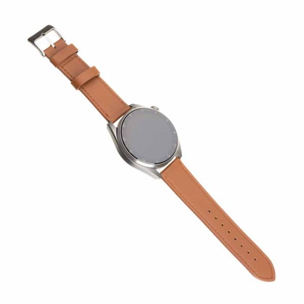 Fixed Samsung Galaxy Watch 22mm Armband Leather Strap Brun