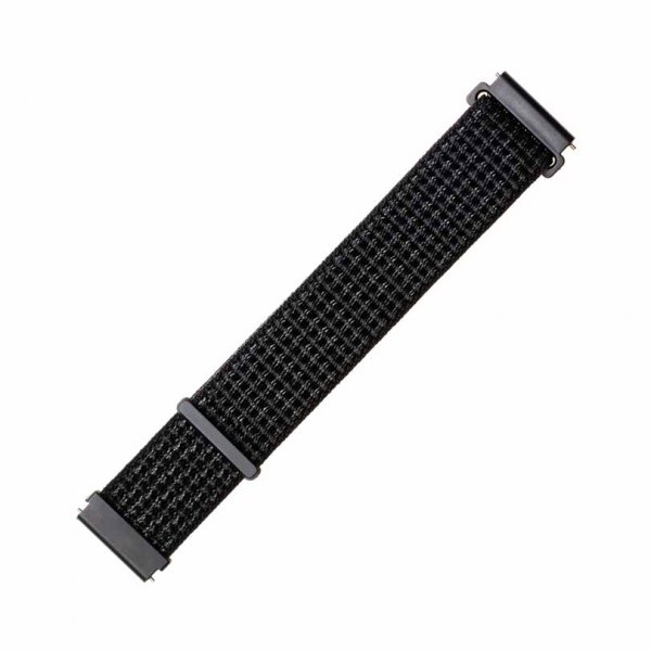 Fixed Samsung Galaxy Watch 20mm Armband Nylon Strap Reflective Svart