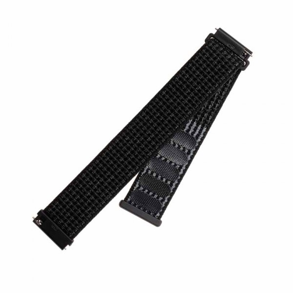 Fixed Samsung Galaxy Watch 20mm Armband Nylon Strap Reflective Svart