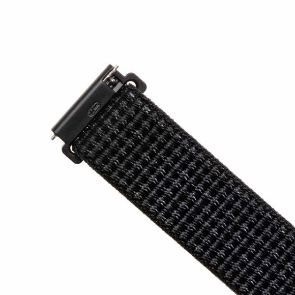 Fixed Samsung Galaxy Watch 20mm Armband Nylon Strap Reflective Svart